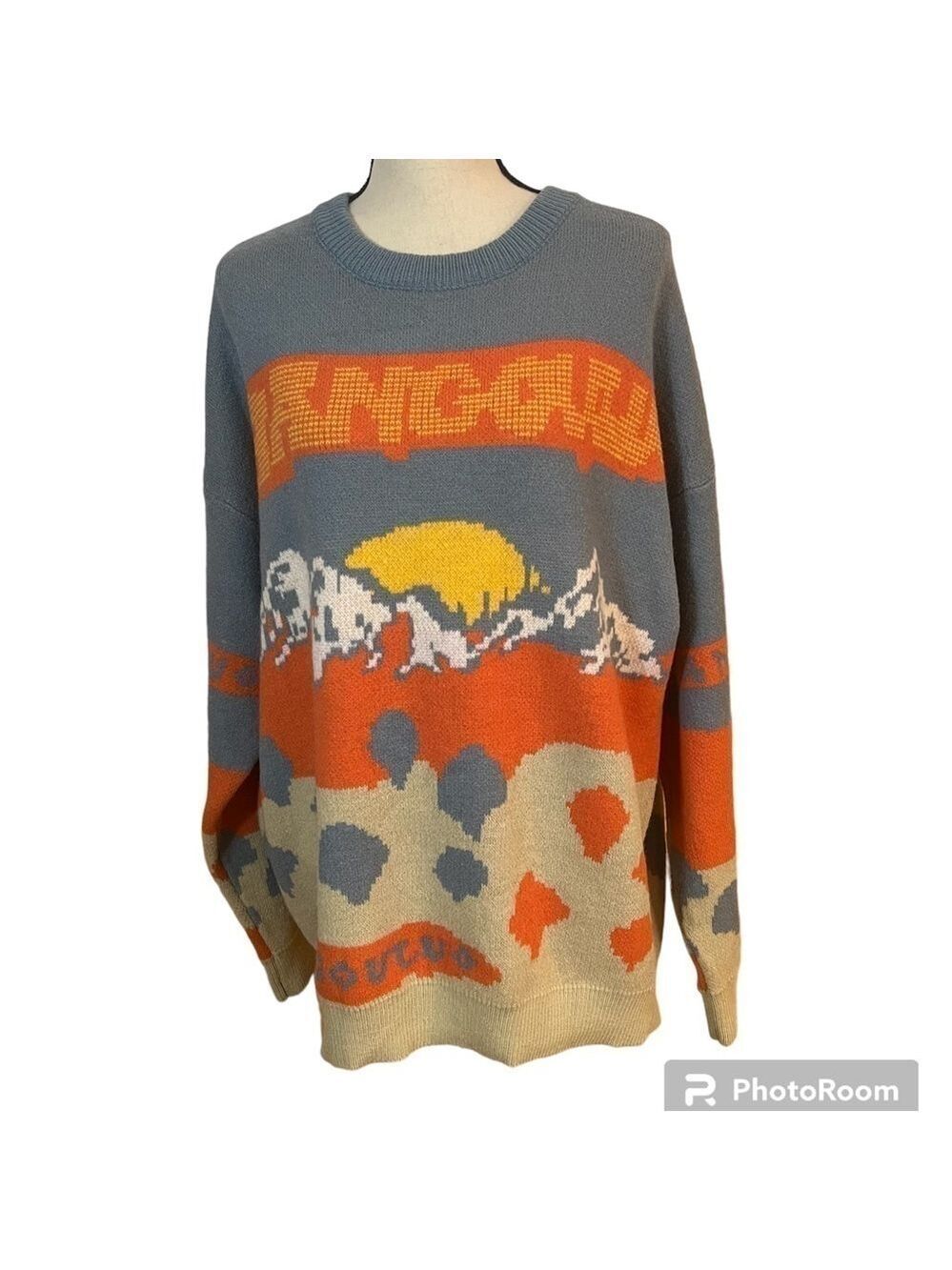 NWT Aelfric Eden Men’s Sunset Knit Oversized Sweater Sz-L